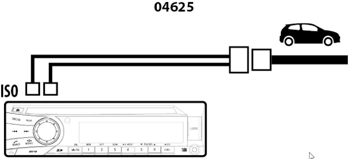 Montagesatz Stromversorgung+Lautsprecher ISO Stecker