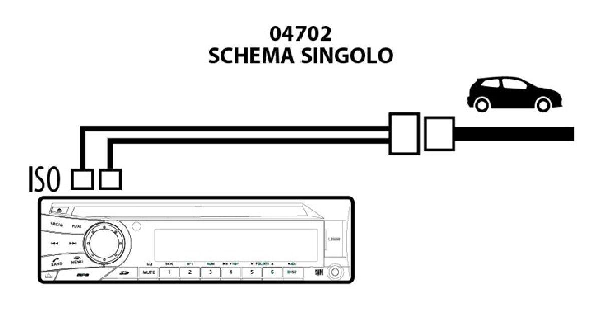 Montagesatz Stromversorgung+Lautsprecher ISO Stecker