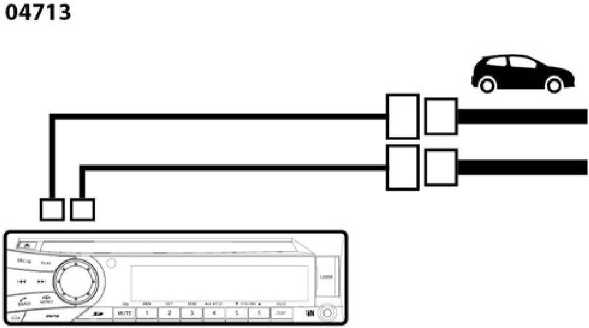 Kit de montage alimentation+haut parleur connecteur ISO