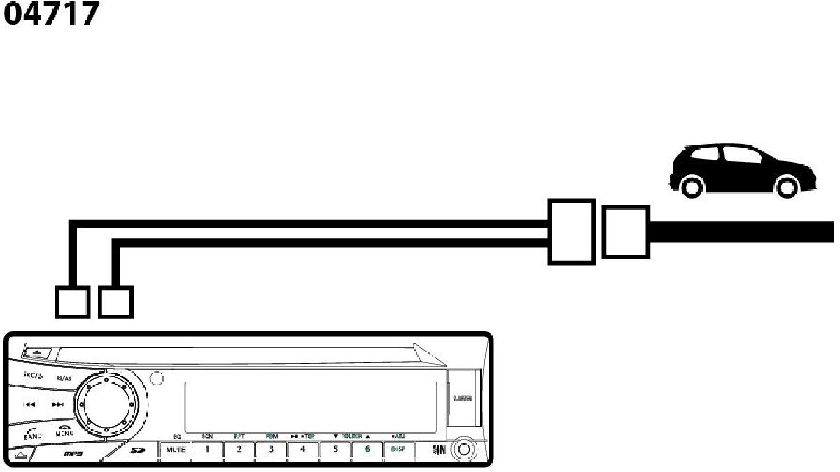 Montagesatz Stromversorgung+Lautsprecher ISO Stecker