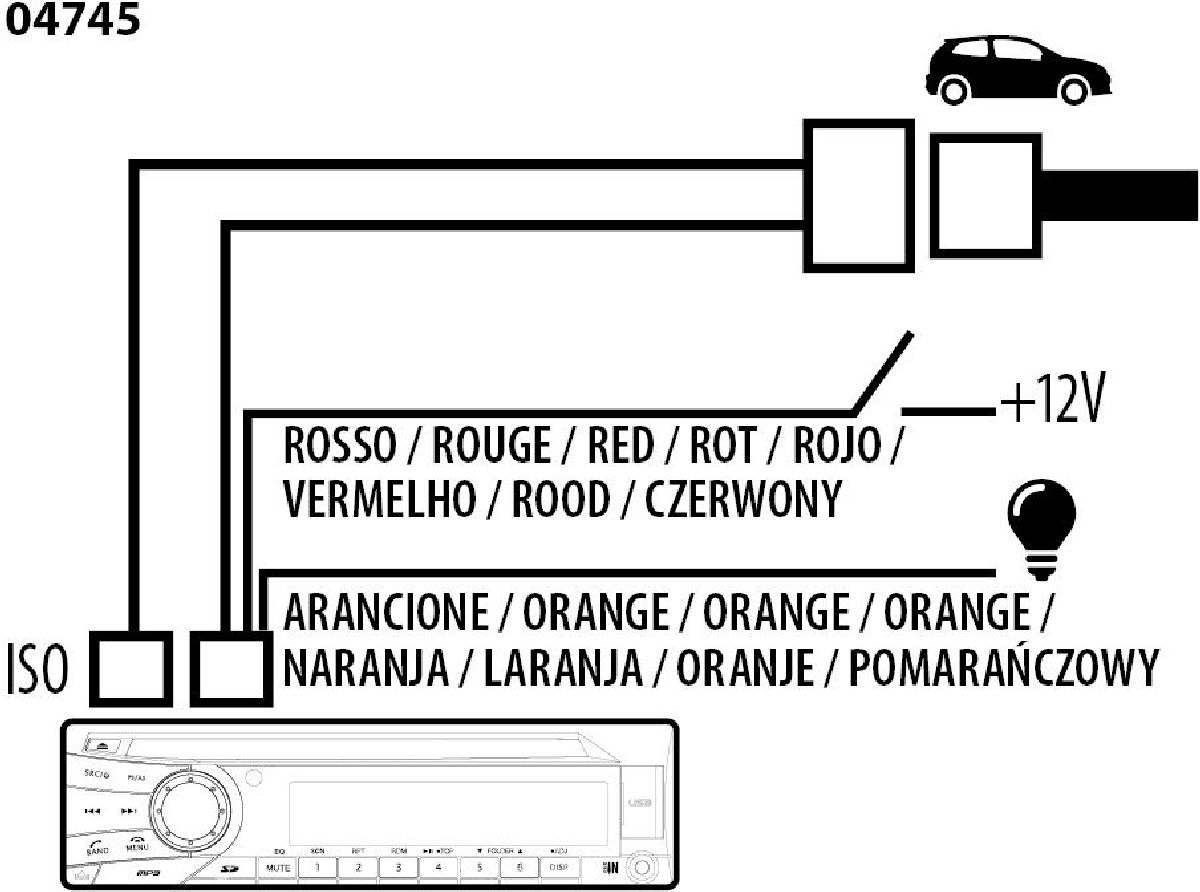 Montagesatz Stromversorgung+Lautsprecher ISO Stecker