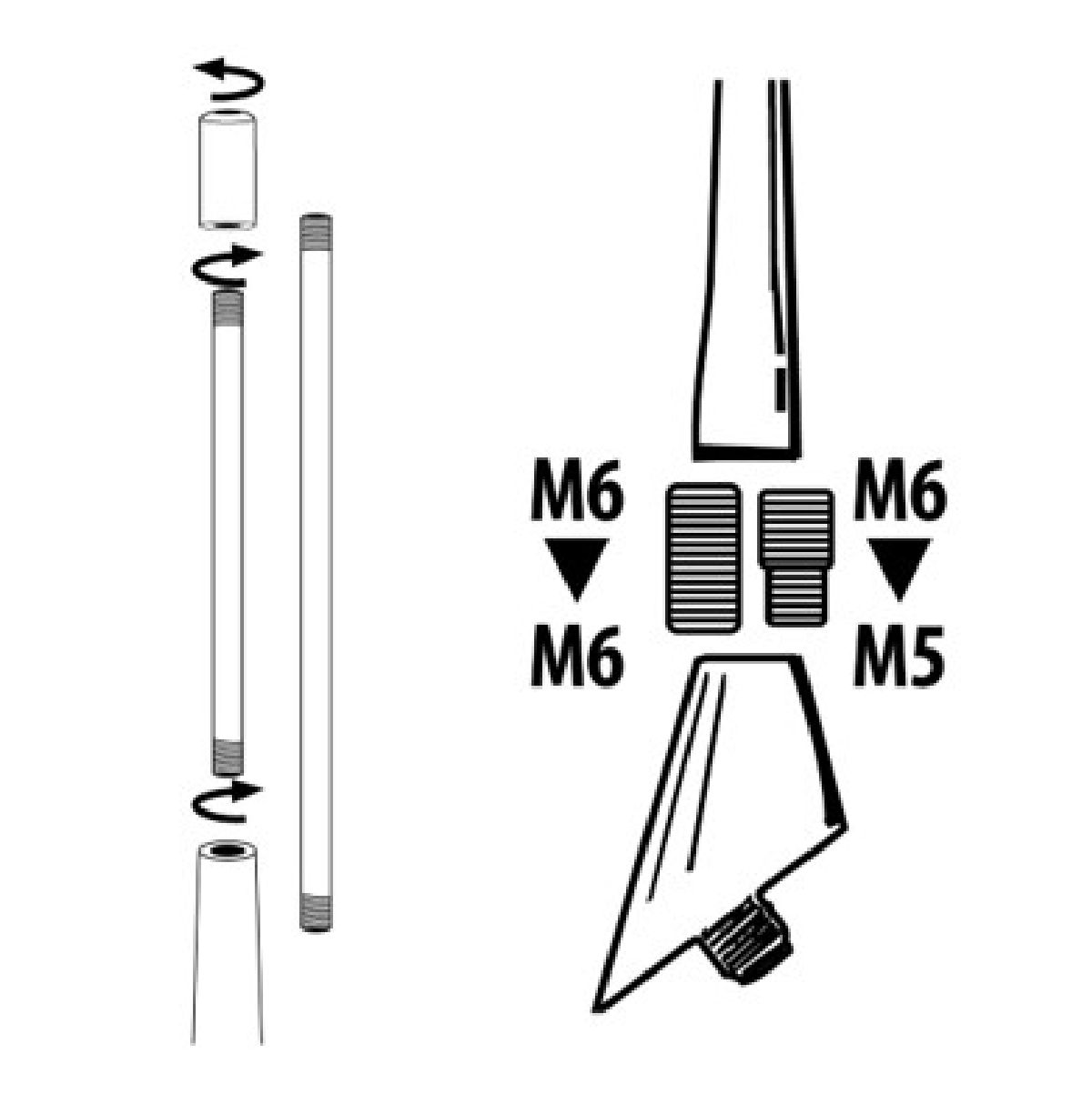 Ersatzstab fr AM/FM  Gew.M5/M6 Alu je 15 & 19cm