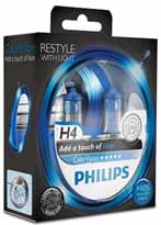 Philips H4 Glhlampen ColorVision Blau 60/55W / P43