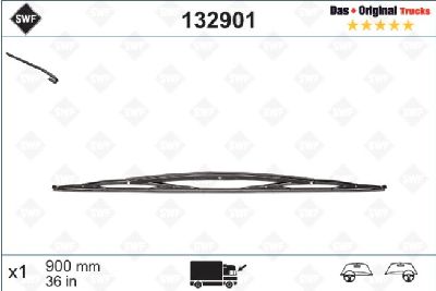 SWF Balai Camion 900 mm (emb. 1) 132901 noir (ex 130901)