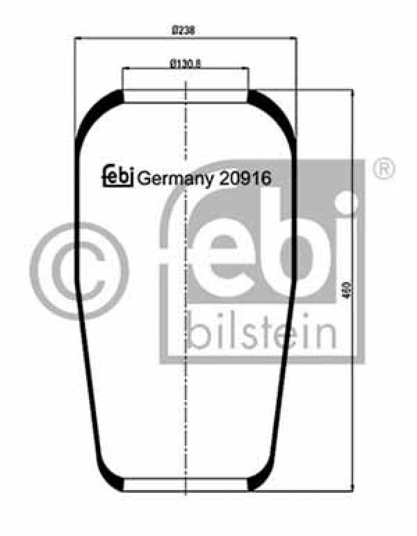 Luftfederbalg Febi gerollt  (MAN) (BSGAR)