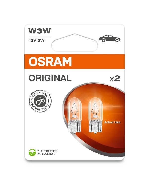OSRAM Glassockellampe Doppelblister 12V 3W W 2,1x9,5d