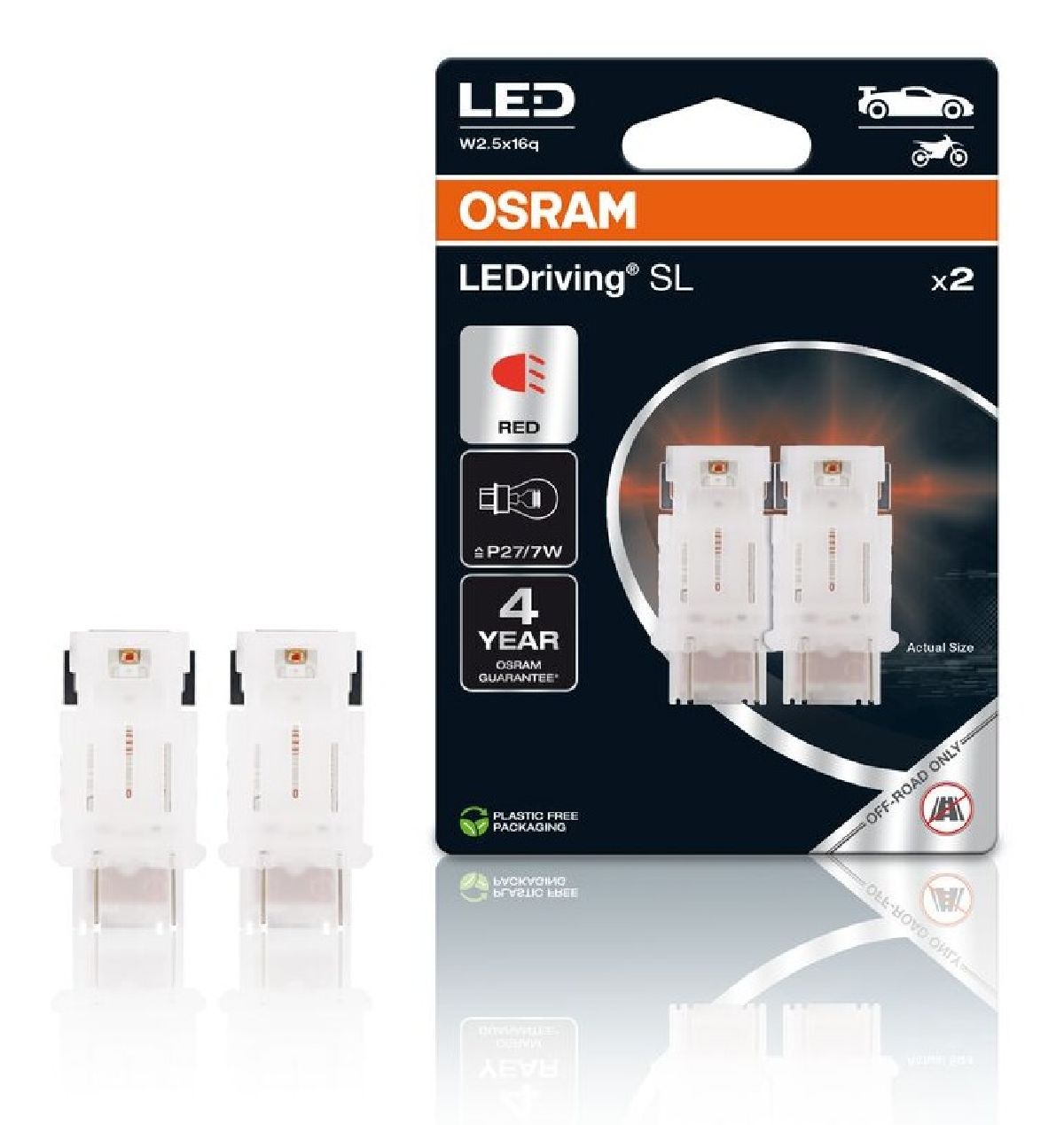 LEDriving SL RED 12V P27/7W double blister