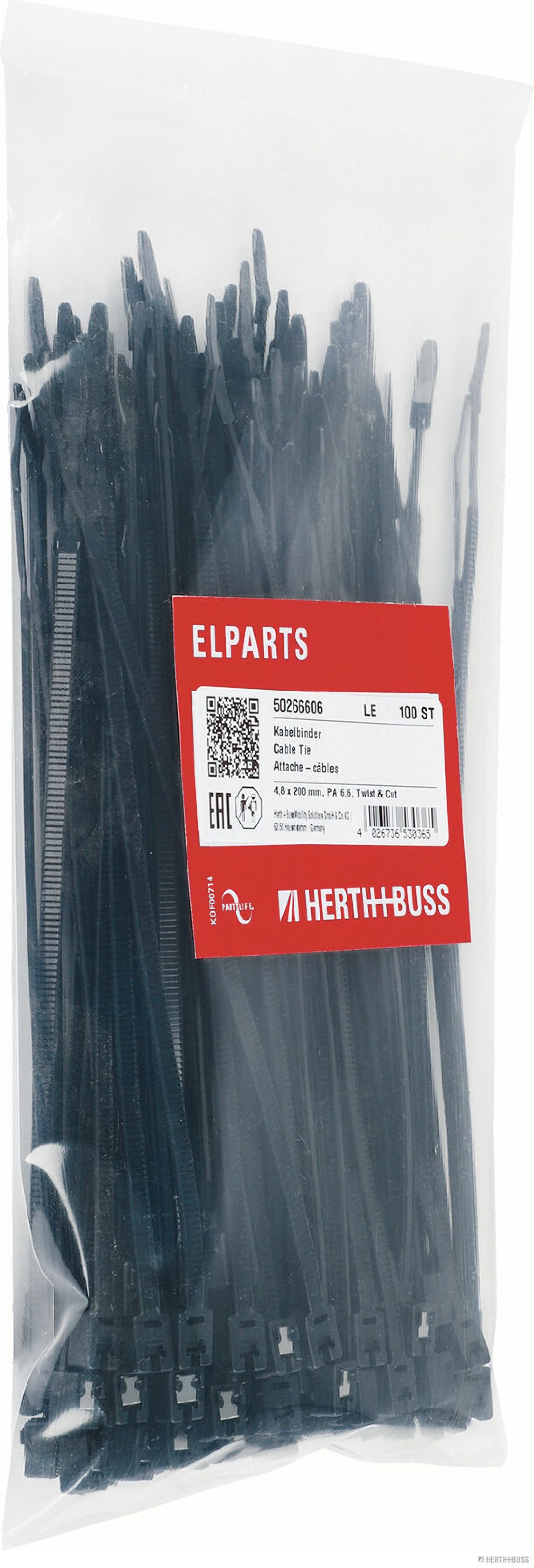 Attaches c�bles VPE 100 noir 4,8 x 200 mm