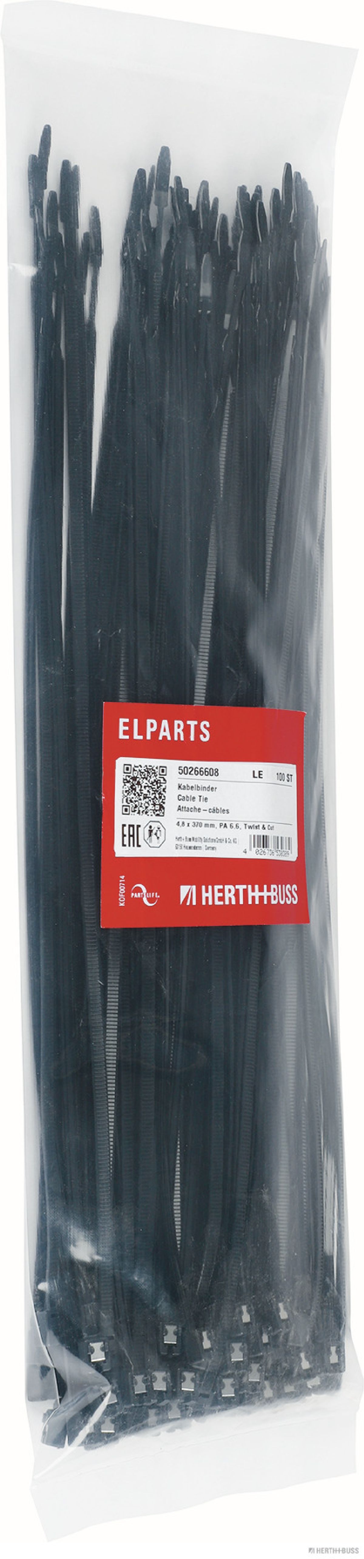 Attaches c�bles VPE 100 noir 4,8 x 370 mm