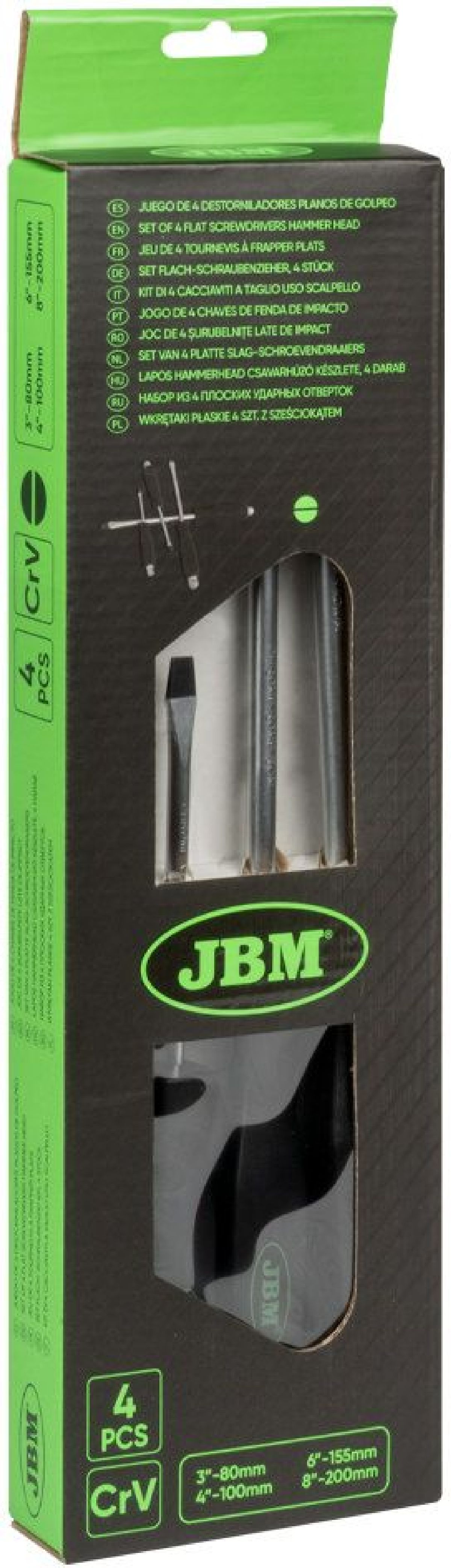 Jeu de tournevis plats 4 pi�ces