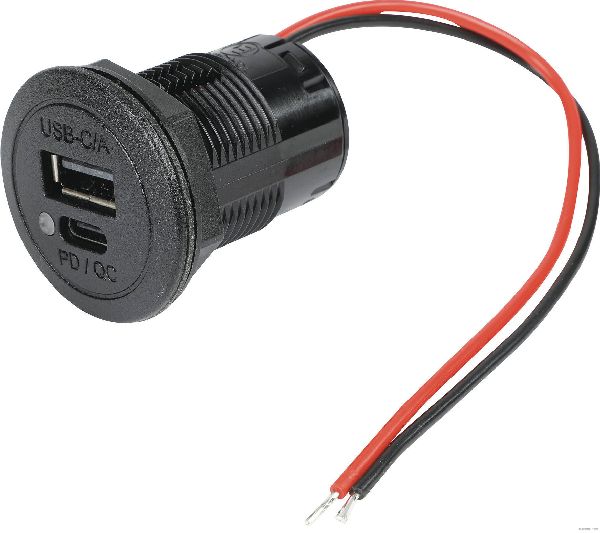 Prise avec port USB USB-A + USB-C / 12-24V / 5200mA