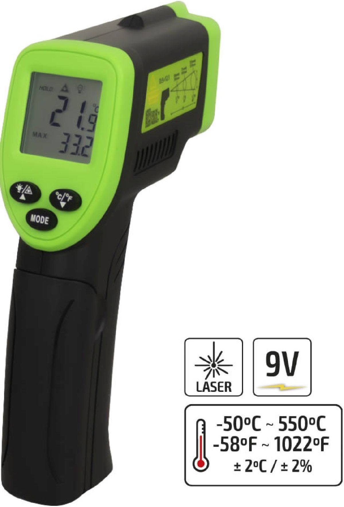 Laserthermometer -50C bis 550C
