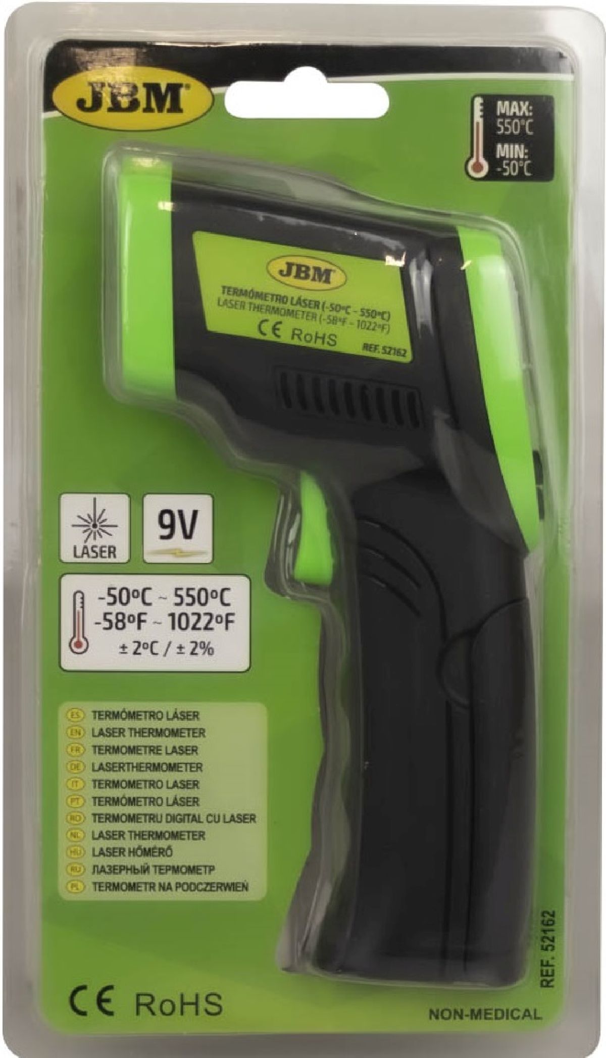 Laserthermometer -50C bis 550C