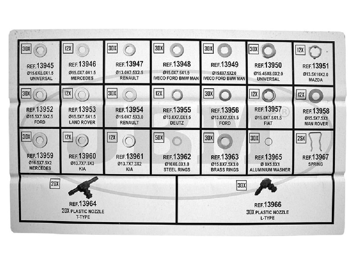 Injektor-Kupferringe Set 551-teilig