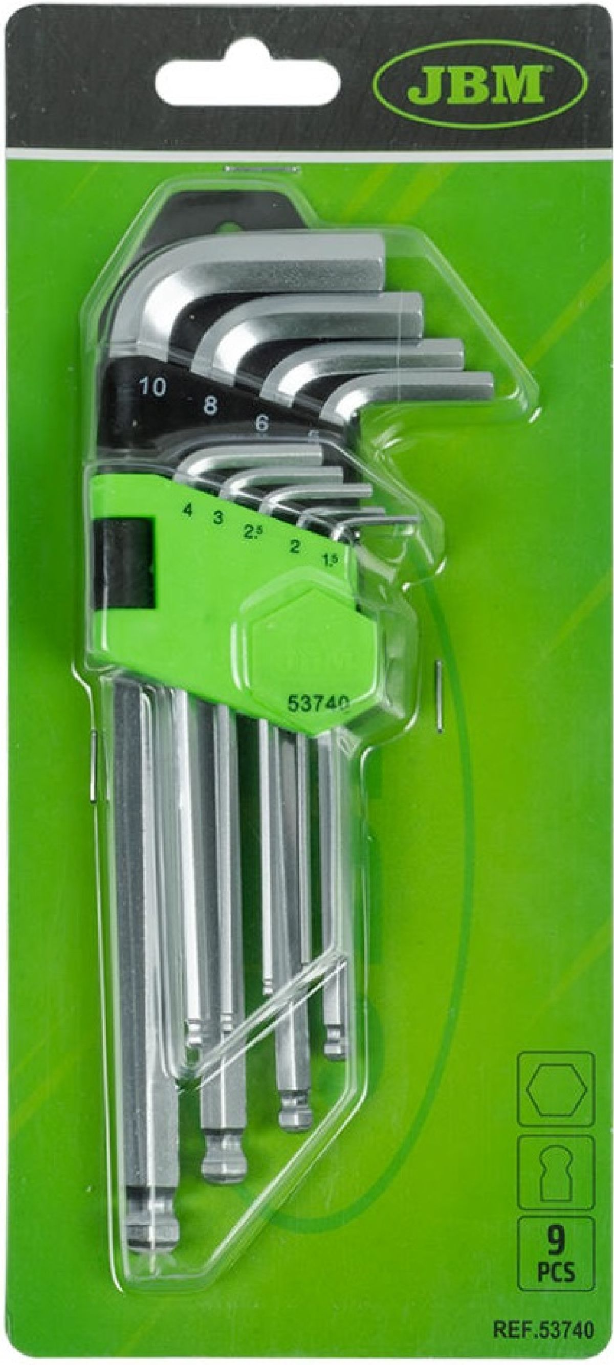 Set Inbusschl�ssel kurz 9-teilig