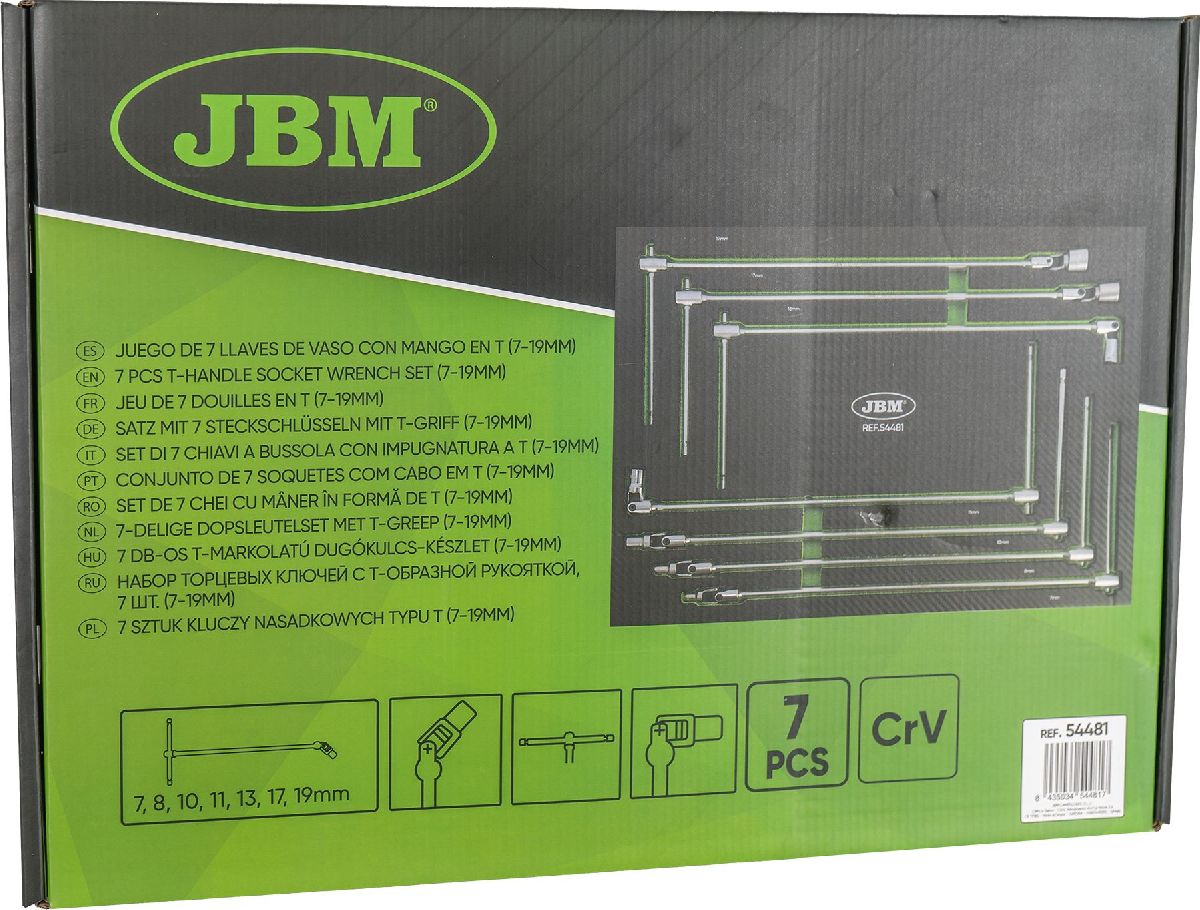 Modul T-Griff Steckschlssel 7-teilig, 7-19mm
