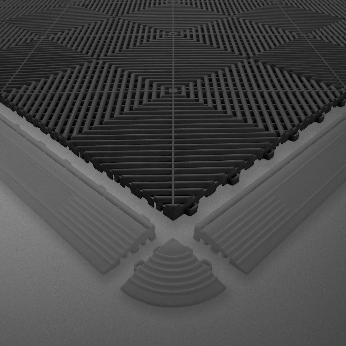 Dalle de Sol perfor� 40x40x1.8cm noir