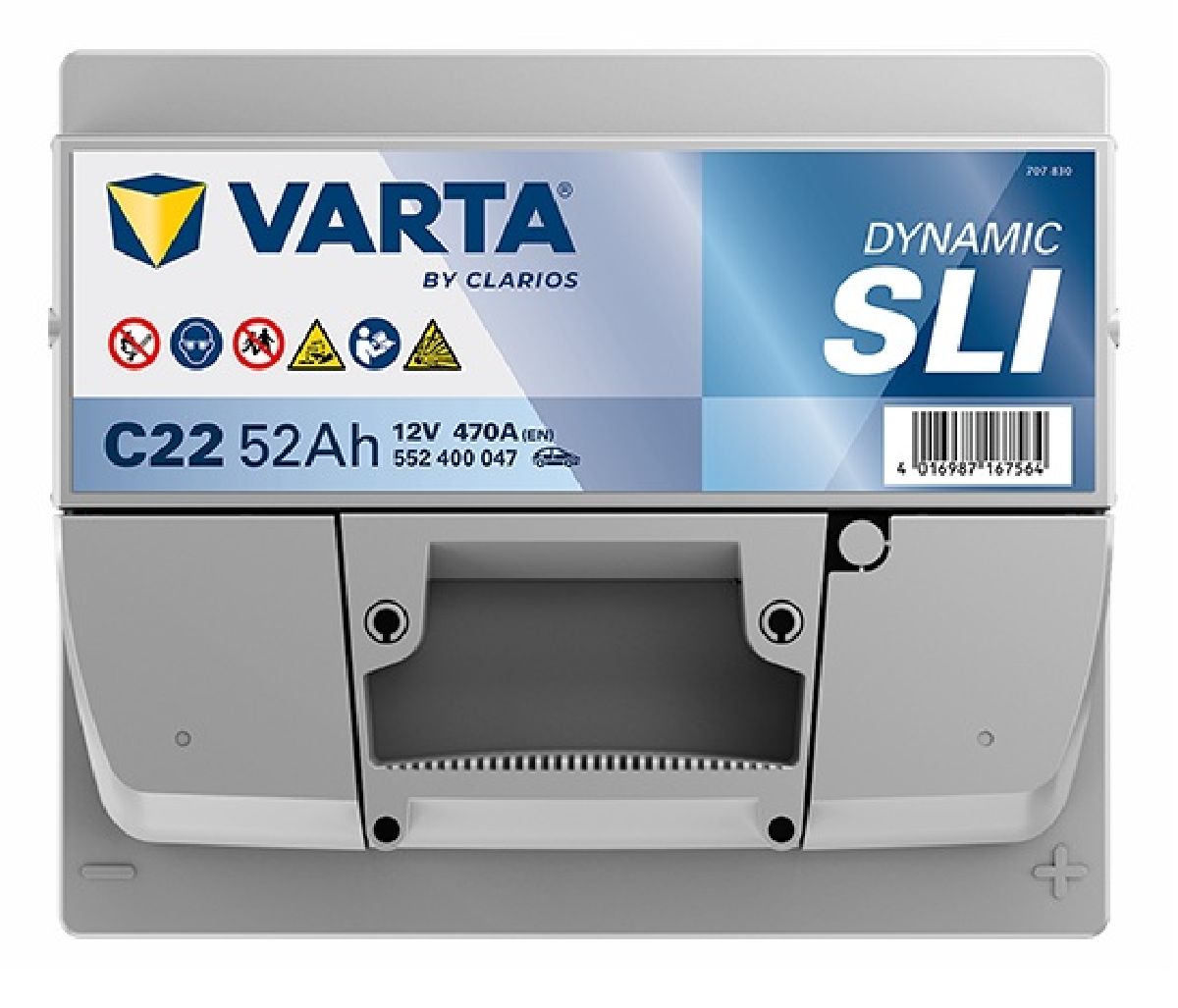 Starterbatterie 12V/52Ah/470A LxBxH 207x175x190mm/S:0