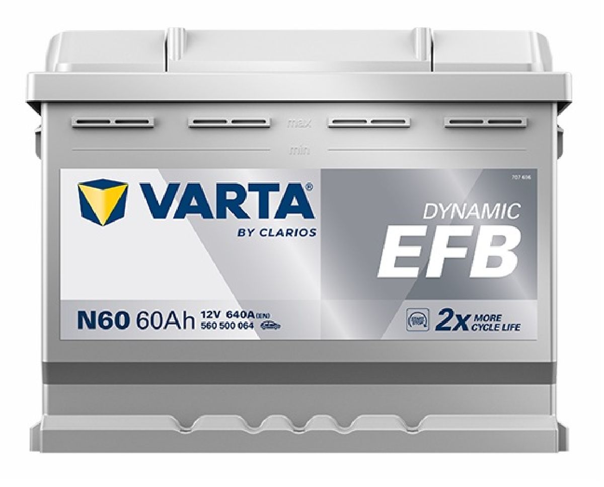 EFB-Batterie Dynamic EFB 12V 60Ah 640A LxBxH 242x175x190mm/S:0
