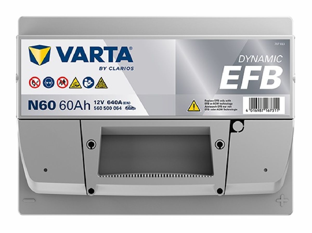 EFB-Batterie Dynamic EFB 12V 60Ah 640A LxBxH 242x175x190mm/S:0