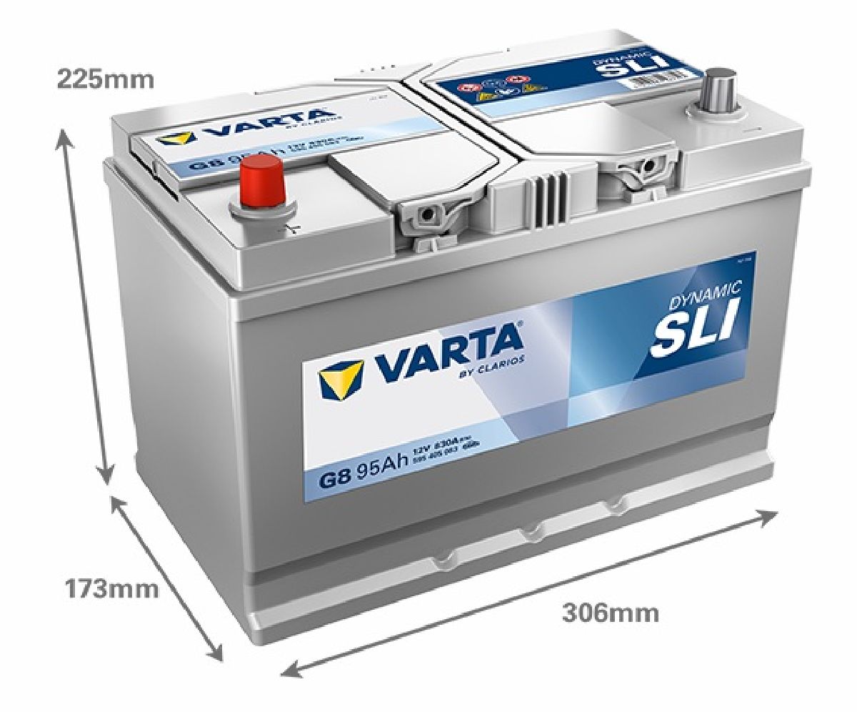 Starterbatterie 12V/95Ah/830A LxBxH 306x173x225mm/S:1