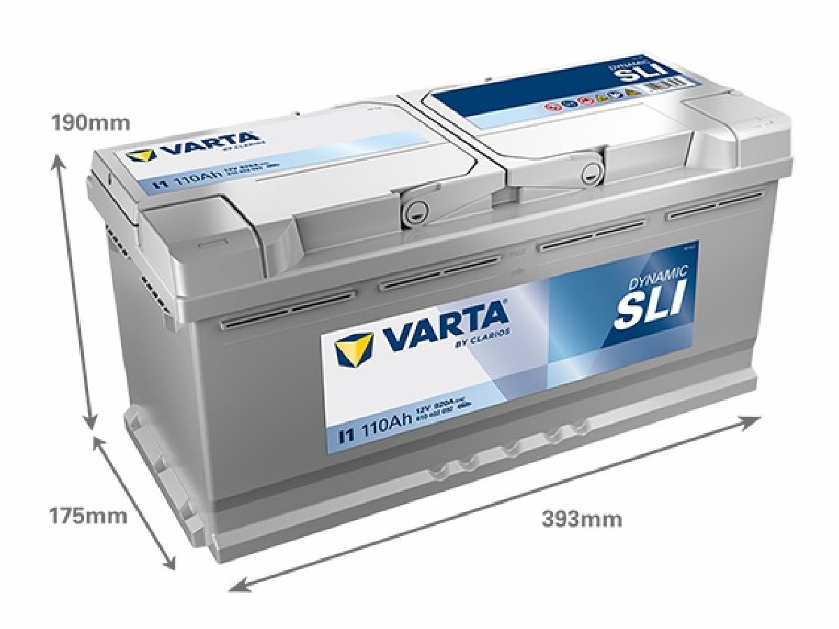 Starterbatterie 12V/110Ah/920A LxBxH 393x175x190mm/S:0