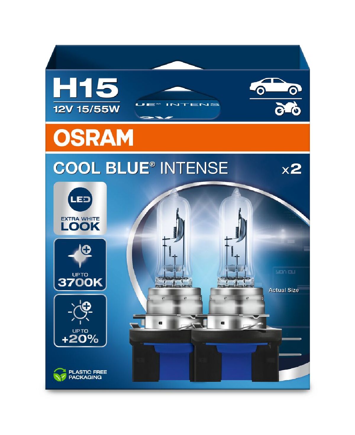 Cool blue intense H15 Duobox 12V 55/15W PGJ23T-1