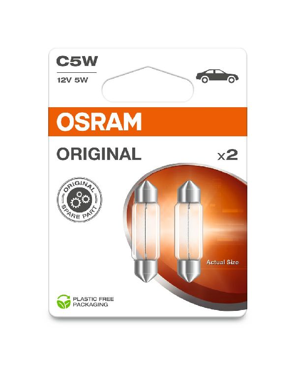 Original Soffittenlampe 12V 5W SV8,5-8 / Doppelblister