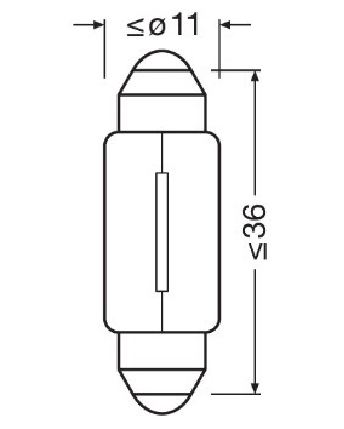 Original Soffittenlampe 12V 5W SV8,5-8 / Doppelblister