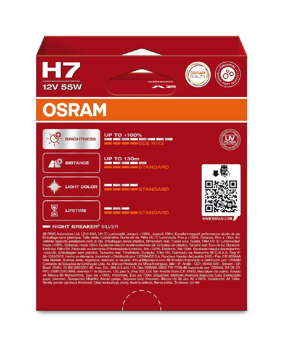 Night Breaker Silver Duobox H7 12V 55W PX26d