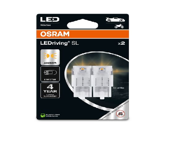 LEDriving Amber Doppelblister 12V W21W