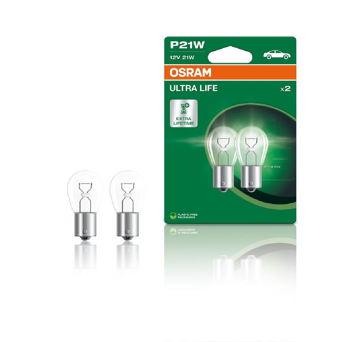 Gl�hlampe ULTRA LIFE Doppelblister P21W 12V 21W BA15s