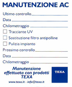 Autocollants TEXA 100 Maintien du climat IT