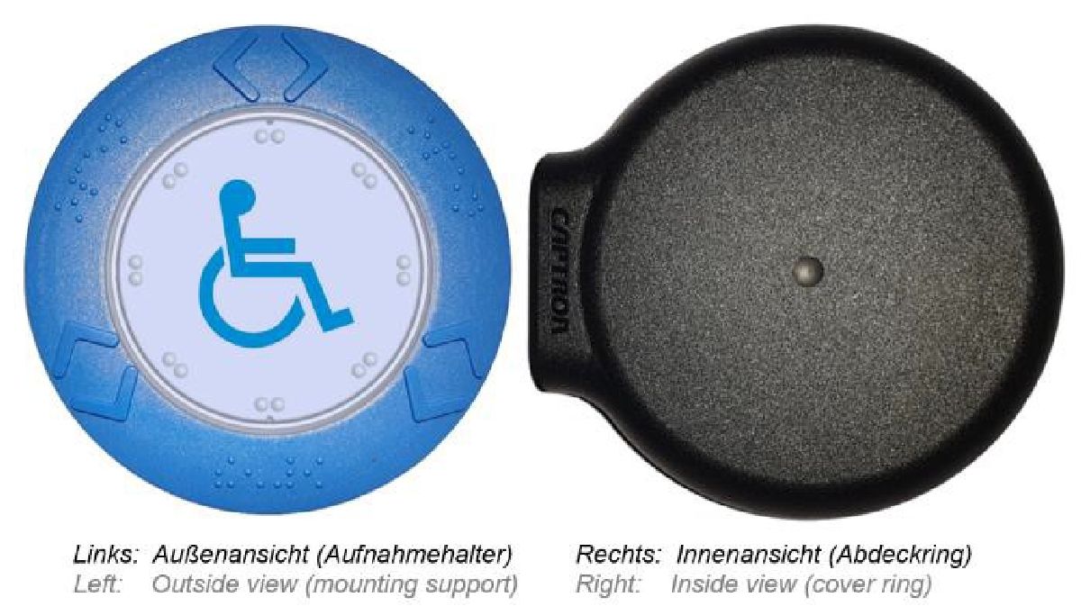 Türtaster 24V Symbol *R Rollstuhl* blau