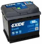 Exide Excell 12V/50Ah/450A LxLxH 207x175x190mm/B13/C:0