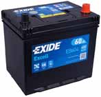 Exide Excell 12V/60Ah/480A LxLxH 230x173x222mm/B0/C:0