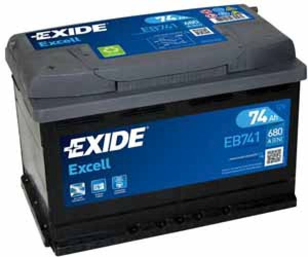 Exide Excell 12V/74Ah/680A LxBxH 278x175x190mm/B13/S:1