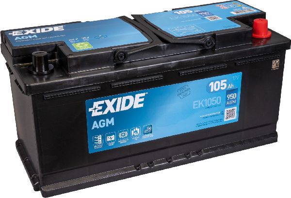 Exide Start-Stop AGM 12V/105Ah/950A LxLxH 396x175x190mm/B13/C:0