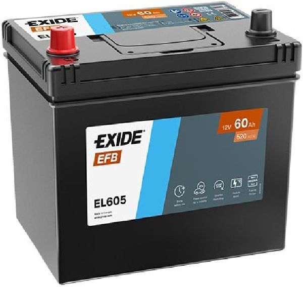 Exide Start-Stop EFB 12V/60Ah/520A LxBxH 230x173x222mm/B0/S:1