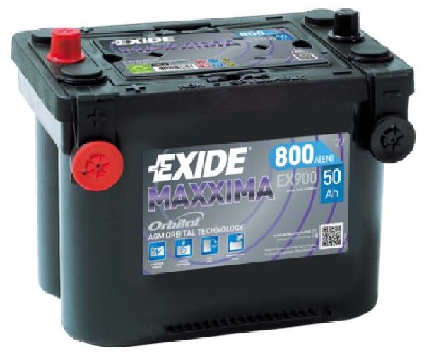 Exide Dual AGM 12V/50Ah/800A LxLxH 260x173x206mm/C:1