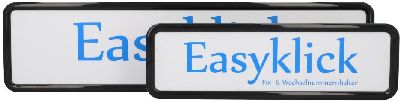 EASYKLICK Nummerrahmen Set schwarz, langformat
