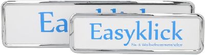 EASYKLICK Nummerrahmen Set chrom, langformat