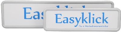 EASYKLICK Nummerrahmen Set chrom, satiniert, langformat