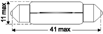Lampe tubulaire 6V/10W/SV8.5-8/11x41