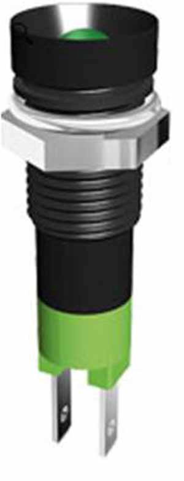 LED-Kontrolleuchte gr�n 24V Schwarz, IP67