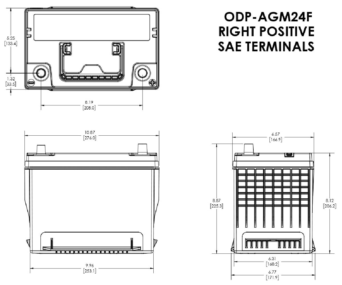 Odyssey AGM-Batterie 12V/63Ah/725A LxBxH 276x172x225mm/B1/S:0
