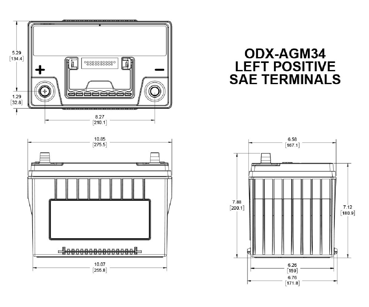 AGM-Batterie 12V/68Ah/850A LxBxH 276x172x202mm/S:0