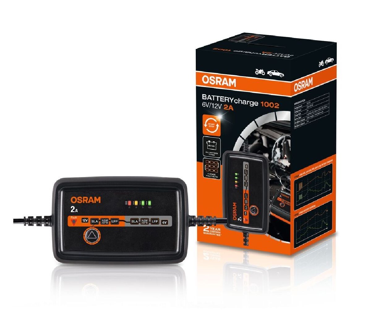Osram Chargeur de batterie 2A/6-12V