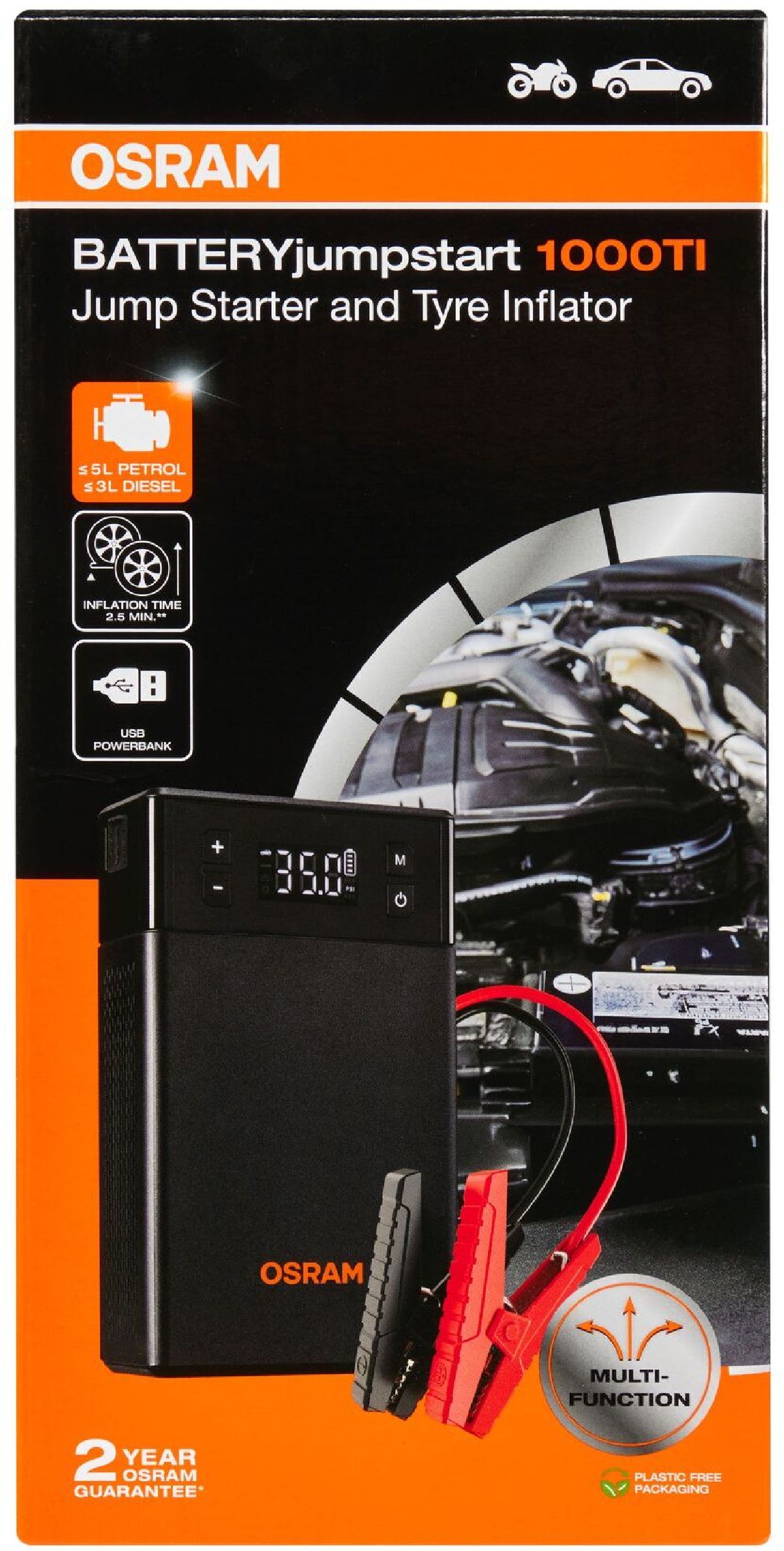 Jumpstart battery starter 1000ti 1000A/12V & Pompe  pneus