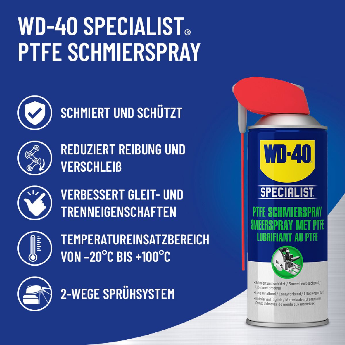 WD-40 Specialist PTFE Schmierspray Spraydose 300 ml